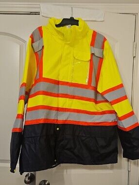 ULLINE High-Visibility Yellow Safety Jacket - 2X-Large
